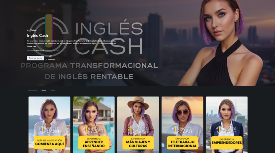 Interior del programa Inglés Cash en Hotmart